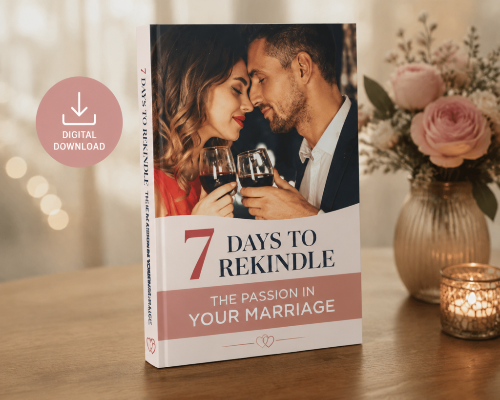 "Romantic relationship guide eBook with couple."