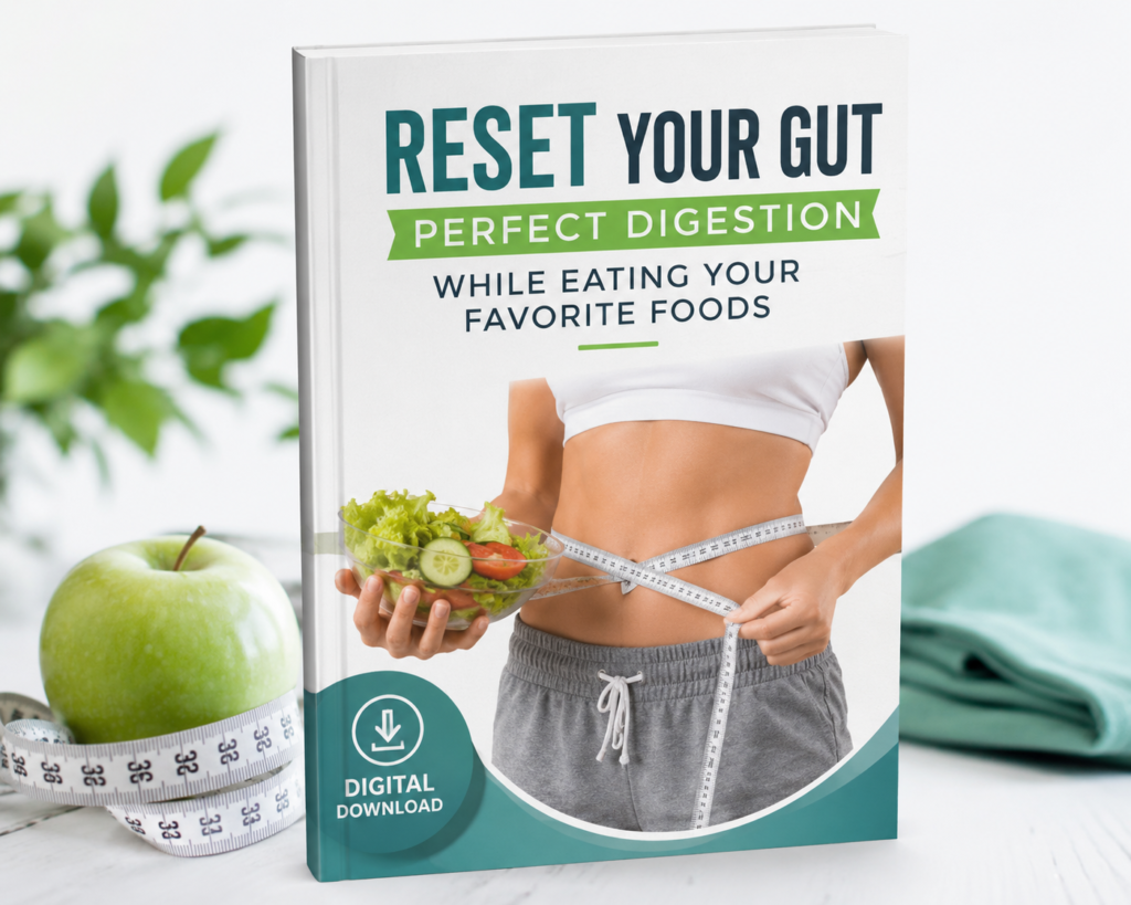 "Digital gut health guide with healthy diet."